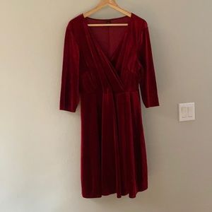 Burgundy velvet dress